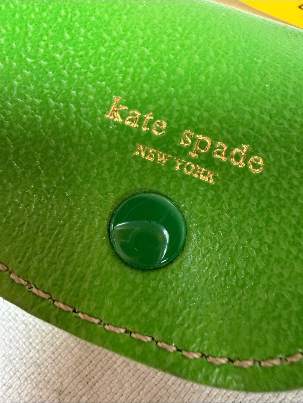 kate spade Green eyeglass case with Gold Logo